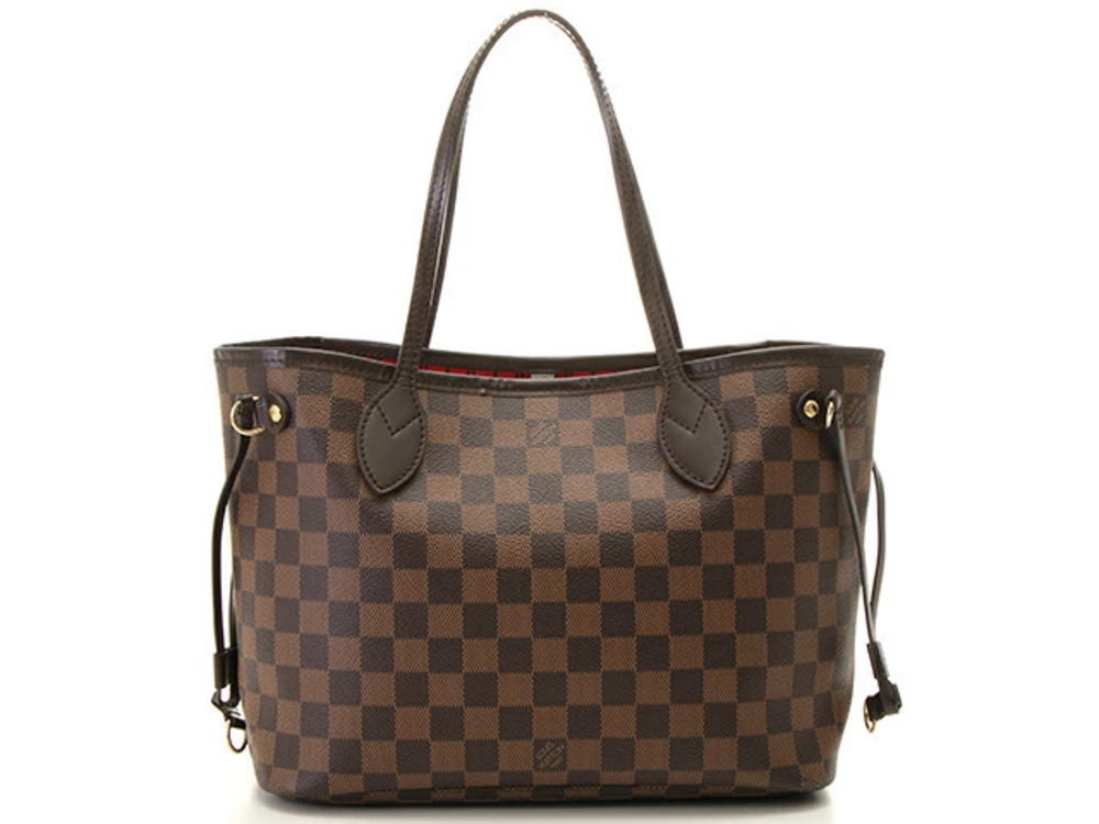 LOUIS VUITTON Neverfull Tote Bag Damier Cerise Red